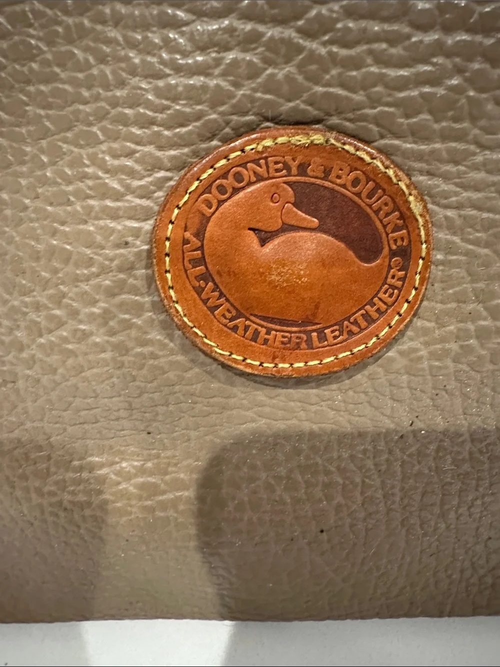 Dooney & Bourke Tan and Rust Two-Tone Leather Satchel